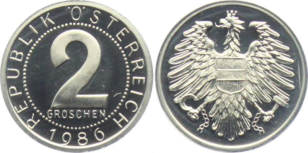 Österreich 1986 2 Groschen PP | MA-Shops