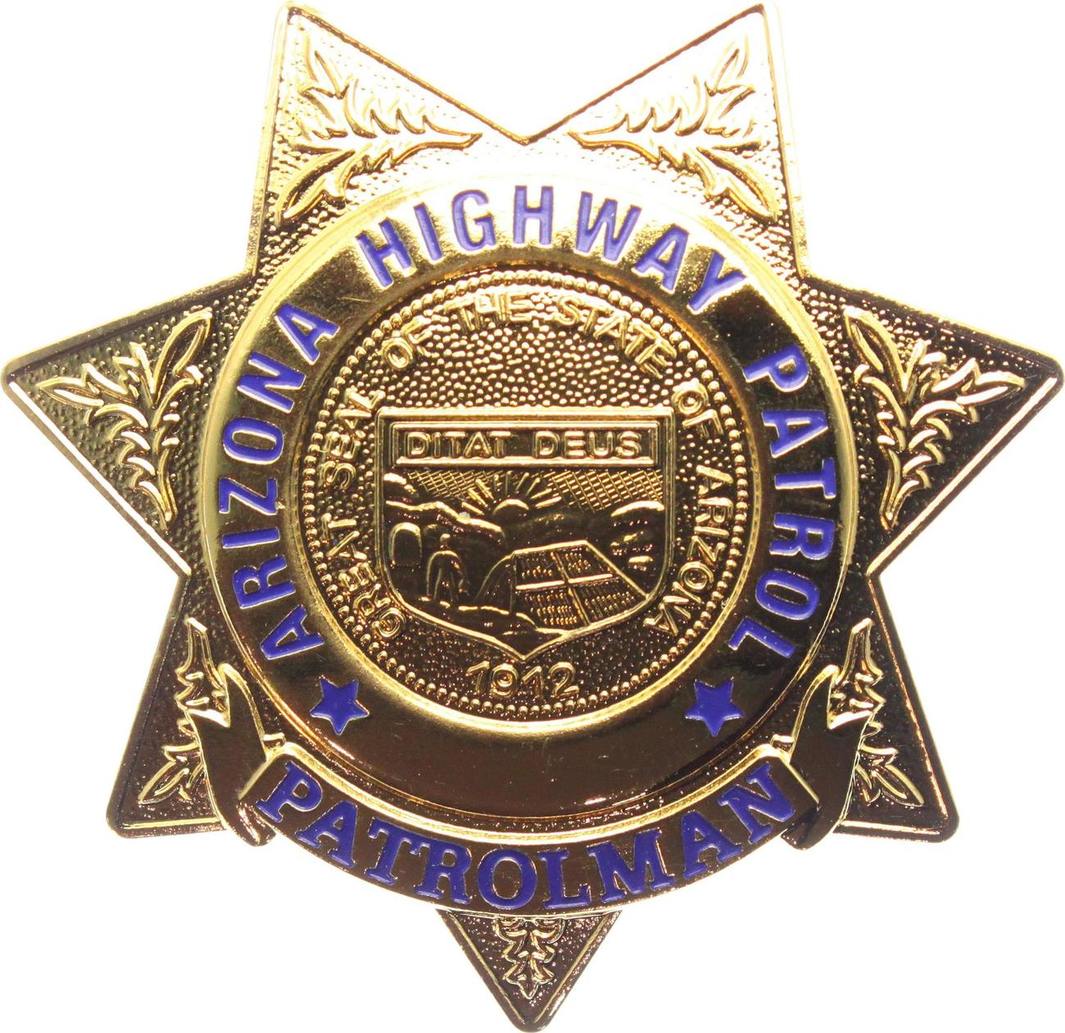 USA Polizeiabzeichen (NP) ohne Jahr Replik - Sammleredition -  Brustabzeichen der Arizona Highway Patrol mit A-Nadel prägefrisch