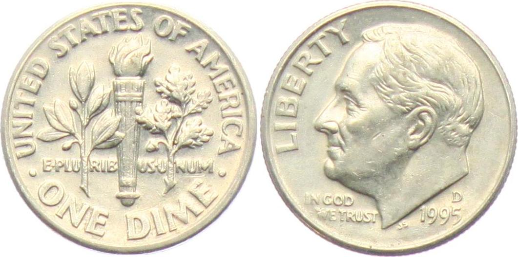 USA 1995 D 1 Dime Roosevelt vz