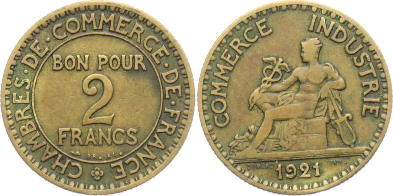 Frankreich 1921 Bon Pour 2 Francs ss Frankreich 1921 Bon Pour 2 Francs ss
