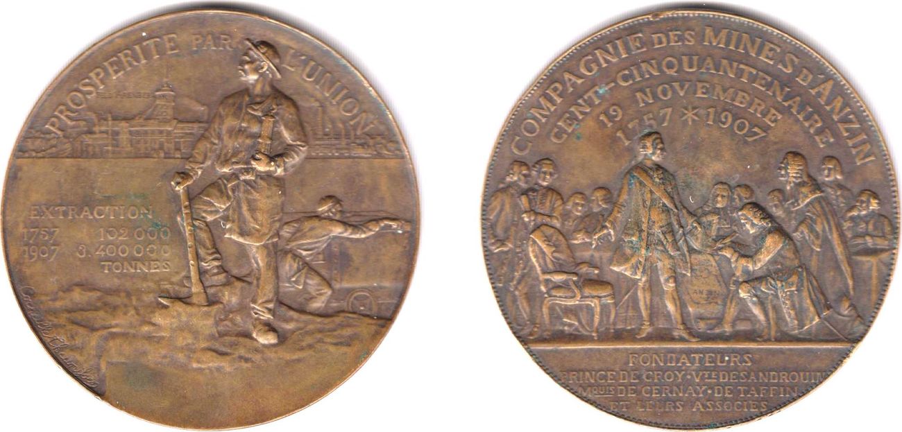 Frankreich Bronze-Medaille 250 Jahrfeier der Bergwerke ...