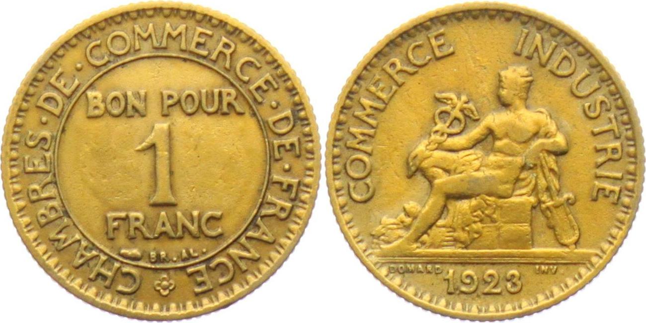 Frankreich 1923 Bon pour 1 Franc vz
