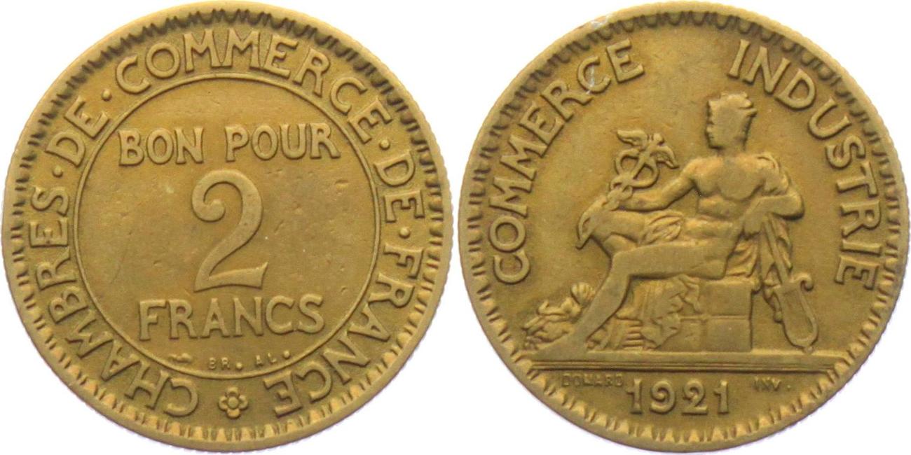 Frankreich 1921 Bon Pour 2 Francs f.vz Frankreich 1921 Bon Pour 2 Francs f.vz