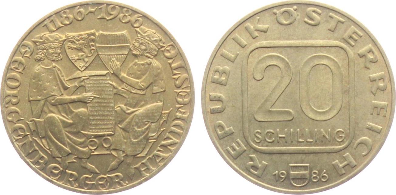 Österreich 20 Schilling 1986 Handfeste prägefrisch pfr
