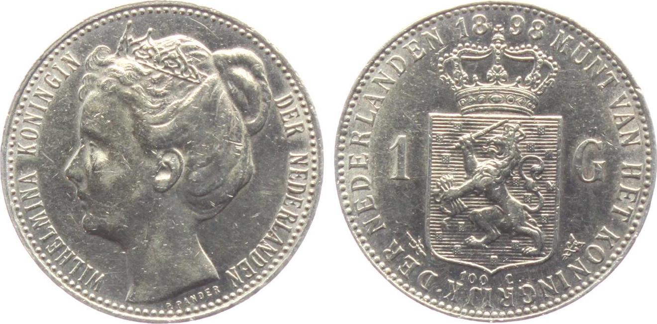 Niederlande 1 Gulden 1898 Königin Wilhelmina