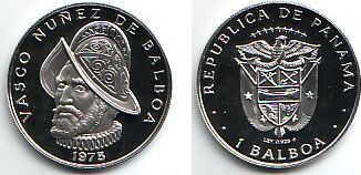 Panama 1975 1 Balboa Silbermünze Vasco Nunez De Balboa Pp In Kapsel 