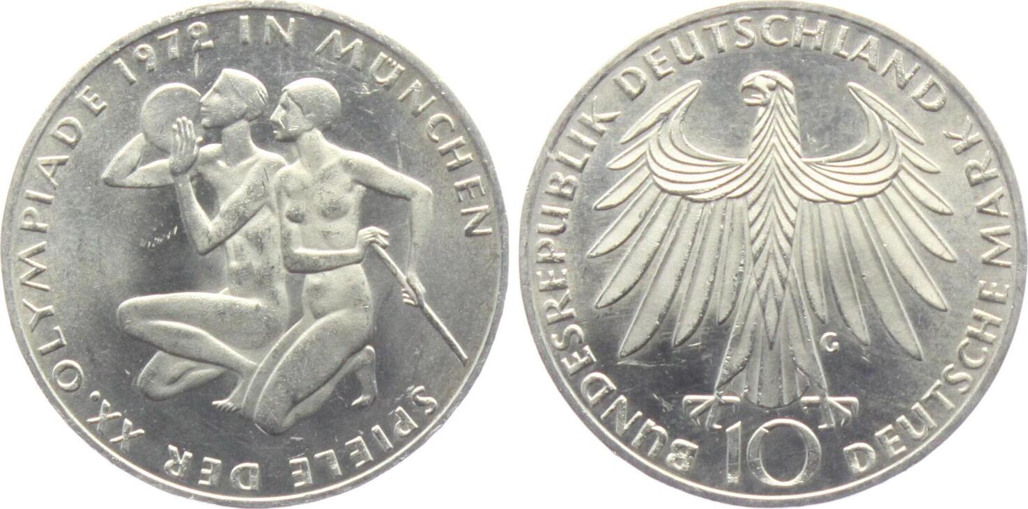 Deutschland - BRD 10 Mark 1972 G Olympische Spiele 1972 in München -  Sportler unc. | MA-Shops