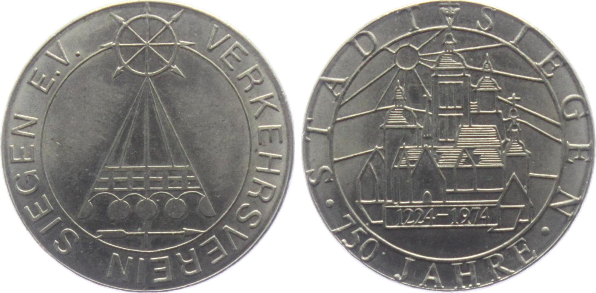 1974 Medaille - Siegener Verkehrsverein - 750 Jahre Stadt Siegen st ...