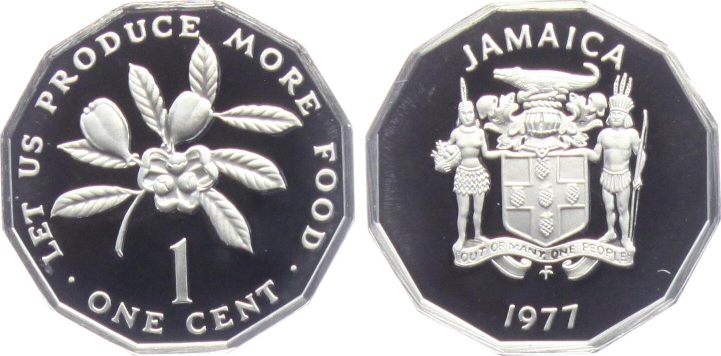 Jamaica 1 Cent 1977 Ackee Pflanze PP In Kapsel MA Shops 1977-penny-value-guides-rare-errors-d-s-and-no-mint-mark