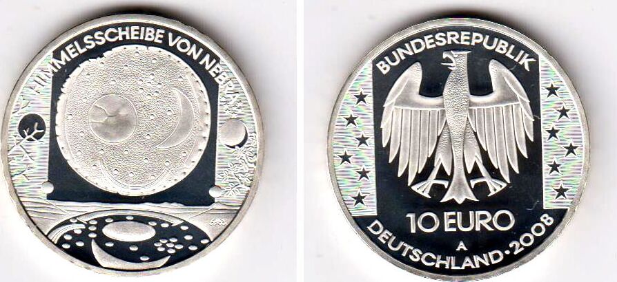 10 Euro Münze 2008 Himmelsscheibe Von Nebra Wert Deutschland 10 Euro 2008 A Himmelsscheibe von Nebra PP in Kapsel | MA-Shops