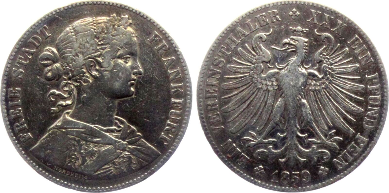 Frankfurt / Main Vereinstaler 1859 Frankofortia ss | MA-Shops