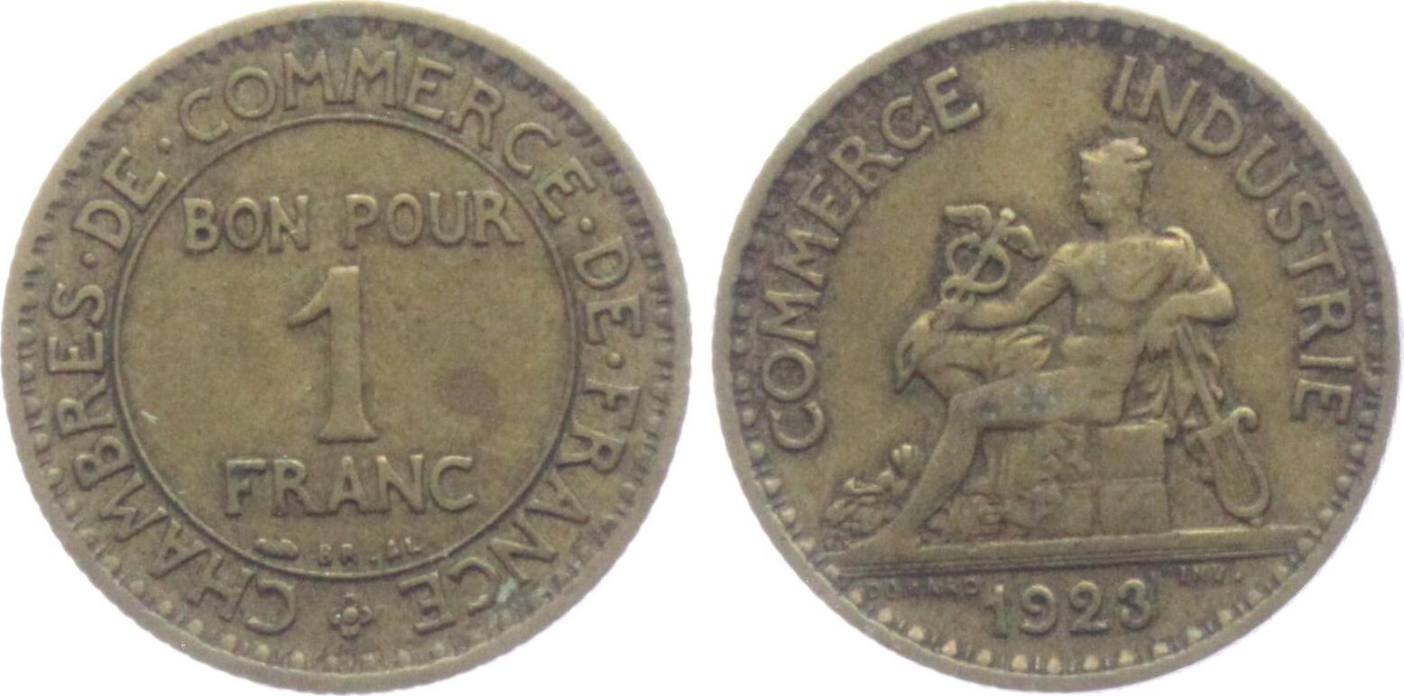 Bon Pour 1 Franc 1923 3. Repubik Frankreich (18711940) ss