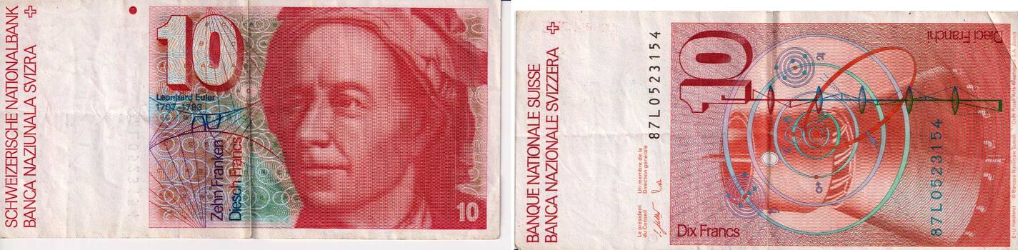 1979-1986 Banknote - Schweiz - 10 Franken - Leonhard Euler IV | MA-Shops