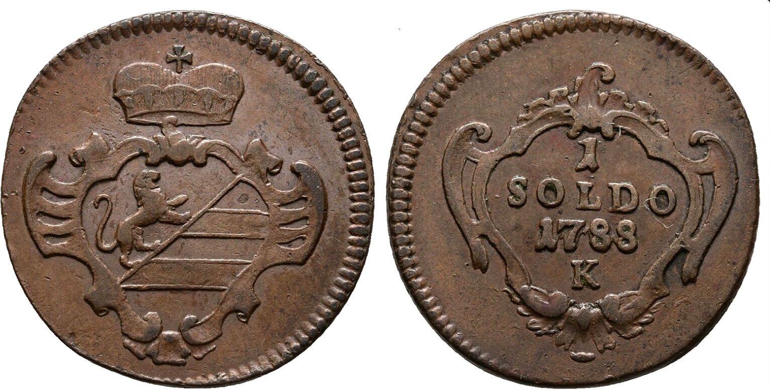 Haus Habsburg ÖsterreichUngarn 1 Soldo 1788 K Joseph II. als