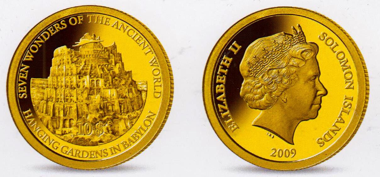Solomon Inseln 10 Dollars 2009 Hängendes Gärten der Semiramis PP in