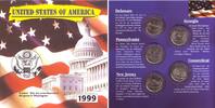 USA 5 x 25 Cent Bundesstaaten Quarter-Serie im Original-Schmuckfolder -
