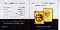 Tschad 3000 Francs ohne Jahr Ludwig van Beethoven - farbig - 1/1000 Unze... 29,95 EUR  zzgl. 4,95 EUR Versand