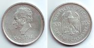 Weimarer Republik 3 Mark Silbermünze - J.W. Goethe
