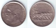 Italien 50 Centesimi Vittorio Emanuele III. - Löwenquadriga -