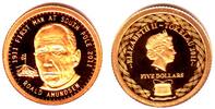 Tokelau 5 Dollar Goldmünze - Roald Amundsen - Erster Mensch am Südpol -