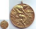 Deutschland Medaille mit Öse Jugendstil vergoldet - Klubmeisterschaft 1925 - 2. Platz - Radrennen - Fahrrad -