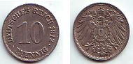 Kaiserreich 10 Pfennig 10 Pfennig großer Adler -