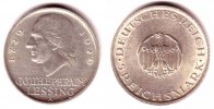 Weimarer Republik 5 Mark Silbermünze - Lessing