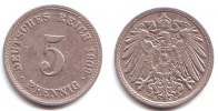 Kaiserreich 5 Pfennig 5 Pfennig - großer Adler -