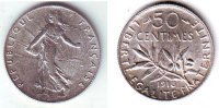 Frankreich 1 Franc Säerin vor aufgehender Sonne - Olivenzweig -