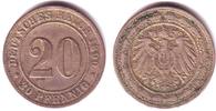Kaiserreich 20 Pfennig Kursmünze - großer Adler