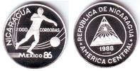 Nicaragua 2000 Cordobas Fussball WM 1986 in Mexico - Stürmer -