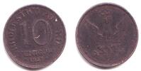 Geplantes Königreich Polen (1916 - 1918) 10 Fenigow 10 Fenigow - Schrift vom Randstab entfernt