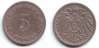 Kaiserreich 5 Pfennig 5 Pfennig - großer Adler -