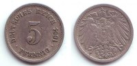 Kaiserreich 5 Pfennig 5 Pfennig - großer Adler -