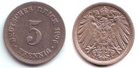 Kaiserreich 5 Pfennig 5 Pfennig - großer Adler -