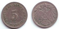 Kaiserreich 5 Pfennig 5 Pfennig - großer Adler -