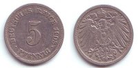Kaiserreich 5 Pfennig 5 Pfennig - großer Adler -