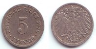 Kaiserreich 5 Pfennig 5 Pfennig - großer Adler -