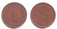 Weimar 2 Pfennig 2 Pfg. Fehlprägung - Doppelprägung der Umschrift auf Vorderseite