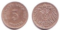 Kaiserreich 5 Pfennig 5 Pfennig - großer Adler -