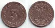Kaiserreich 5 Pfennig 5 Pfennig - großer Adler -