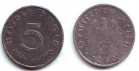 Drittes Reich 5 Reichspfennig 5 Reichspfennig - mit Hakenkreuz