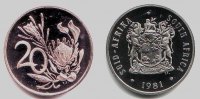 Südafrika 20 Cents Zuckerbusch -