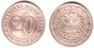 Kaiserreich 20 pfennig Kursmünze großer Adler