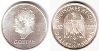 Weimarer Republik 3 Mark Silbermünze - J.W. Goethe