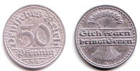 Weimarer Republik 50 Pfennig 50 Pfennig - Ährenbündel