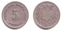 Kaiserreich 5 Pfennig 5 Pfennig - großer Adler -