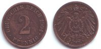 2 Pfennig 1904 J Kaiserreich 2 Pfennig - großer Adler f.st