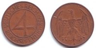 Weimarer Republik 4 Reichspfennig 4 Reichspfennig