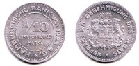 Hamburg 1/10 Verrechnungsmarke Hamburgische Bank von 1923 A.G. - 1/10 Verrechnungsmarke